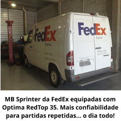 MB Sprinter da FedEx equipadas com Optima RedTop 35. Mais confiabilidade para partidas repetidas… o dia todo!